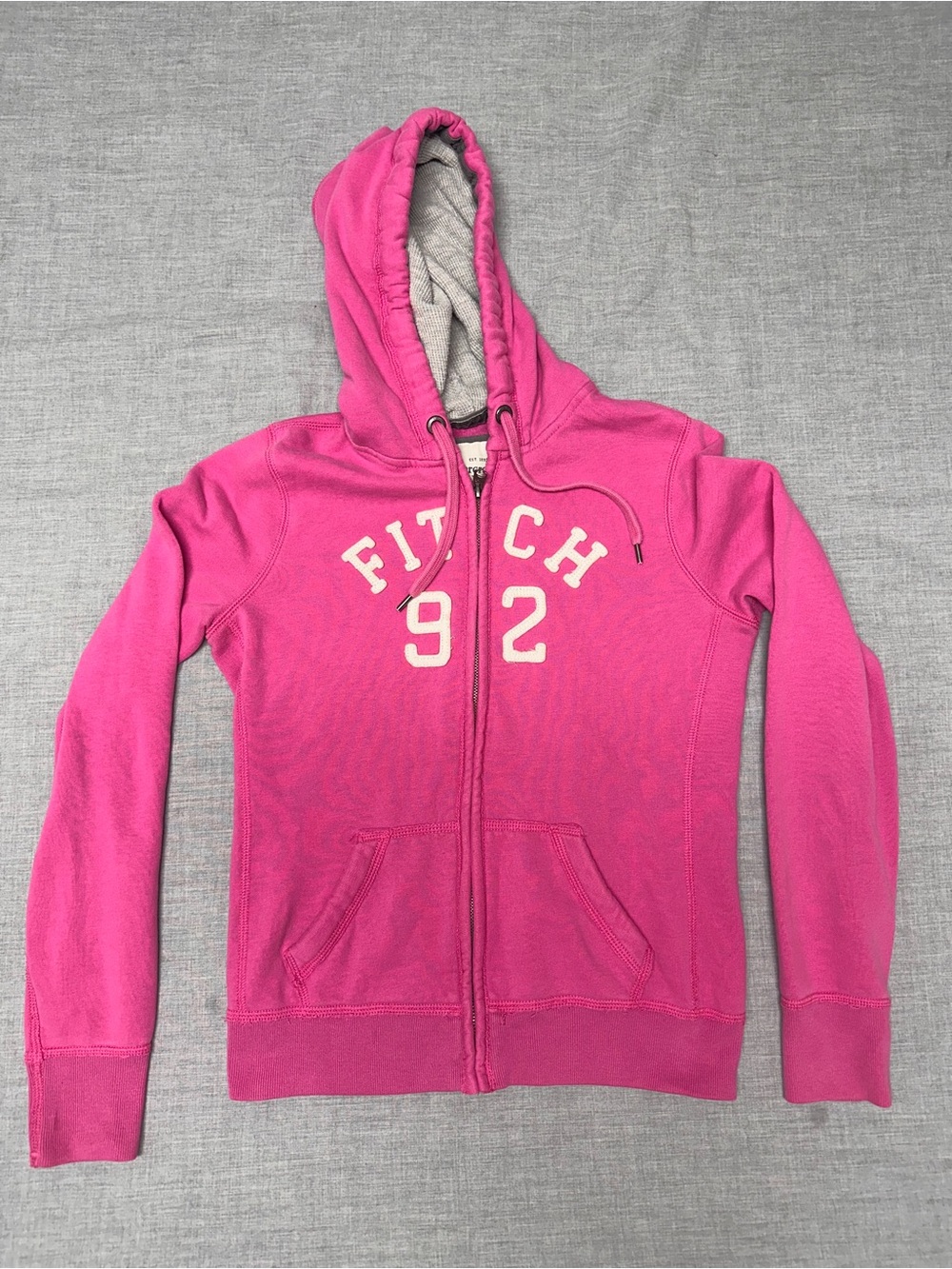 Vtg Y2K Abercrombie & Fitch Pink Hoodie M Preppy Indie Zip Up 2004 Distressed